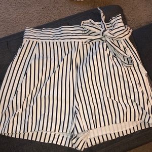 Zara high waisted tie shorts